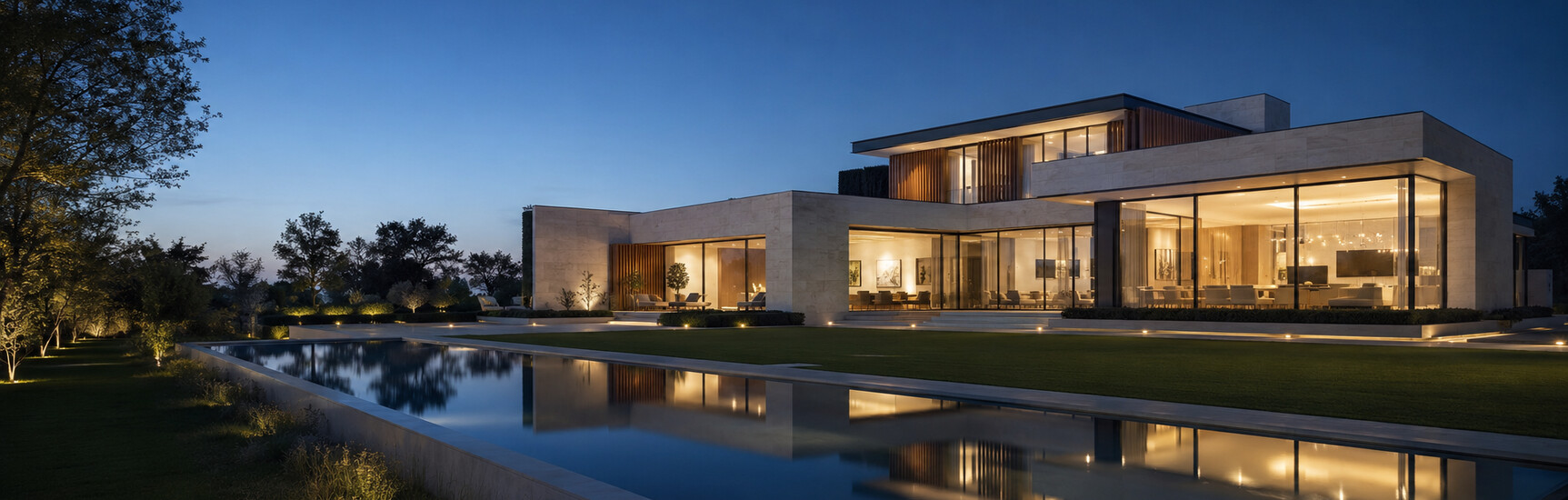 Apex Studio modern house at dusk