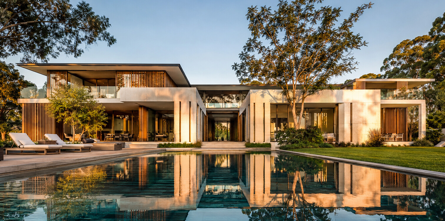 Modern poolside home
